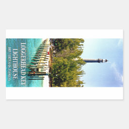 Adesivo Retangular Lighthouse Chave Loggerhead, Dry Tortugas Florida
