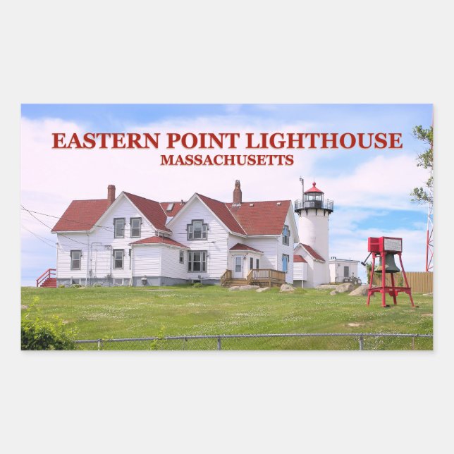 Adesivo Retangular Lighthouse de East Point, Massachusetts Sticker (Frente)