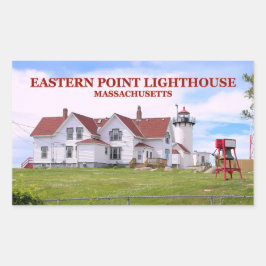 Adesivo Retangular Lighthouse de East Point, Massachusetts Sticker