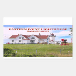 Adesivo Retangular Lighthouse de East Point, Massachusetts Sticker