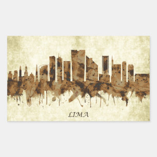Adesivo Retangular Lima Peru Cityscape