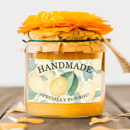 Adesivo Retangular Limões Rústicos Aquarela Folhas Vegetação FEITO À