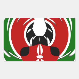 Adesivo Retangular Linda Tapeçaria no Quênia: Borboleta da Bandeira M