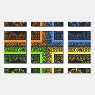 Adesivo Retangular Lindas faixas geométricas coloridas e marcadas