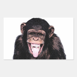 Adesivo Retangular Língua chimpanzé