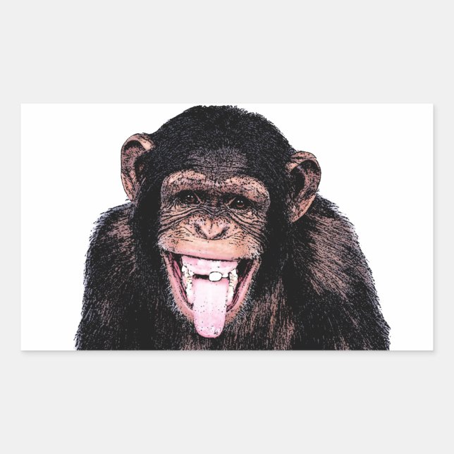 Adesivo Retangular Língua chimpanzé (Frente)