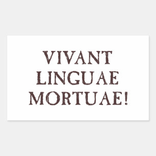 Adesivo Retangular Linguagens de Mortos Vivas - Latim
