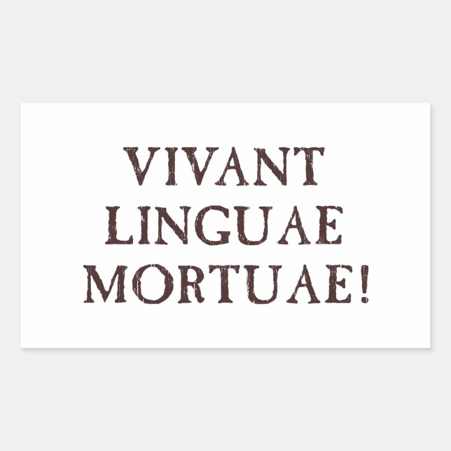 Adesivo Retangular Linguagens de Mortos Vivas - Latim (Frente)