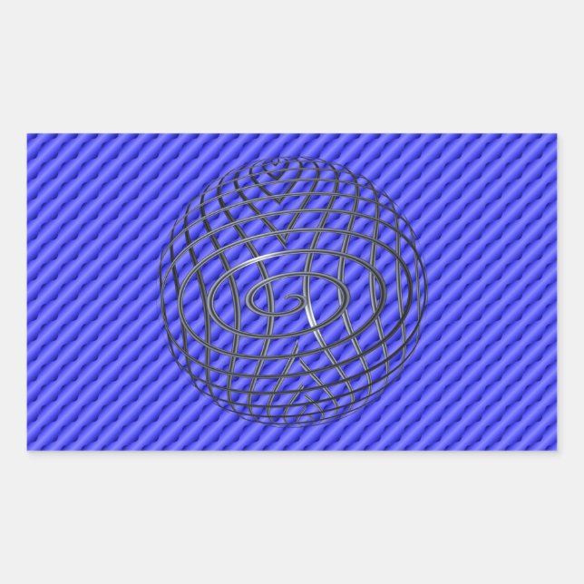 Adesivo Retangular Linha Azul Fino One-of-a-Kind (Frente)