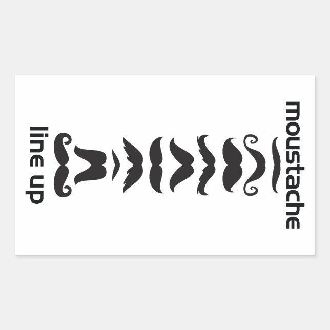 Adesivo Retangular Linha de bigode para cima (Frente)