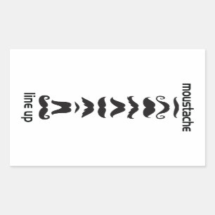 Adesivo Retangular Linha de bigode para cima