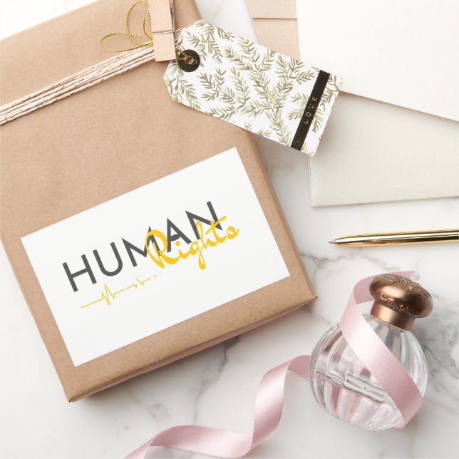 Adesivo Retangular Linha de vida dos direitos humanos (Presentear)