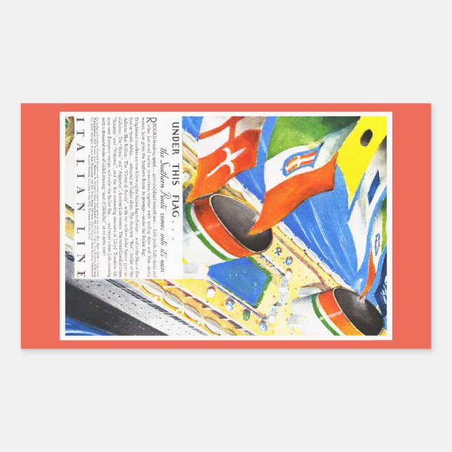 Adesivo Retangular Linha Italiana ~ Sob Este Sinalizador (Frente)