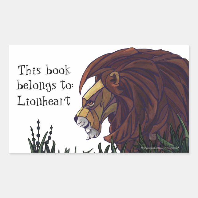 Adesivo Retangular Lion King Personalizado Bookplate (Frente)
