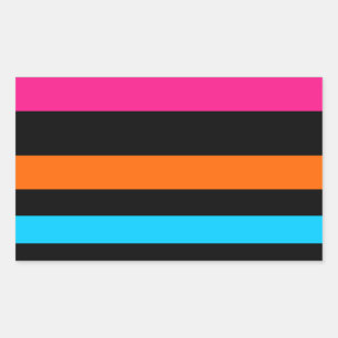Adesivo Retangular Listras neon