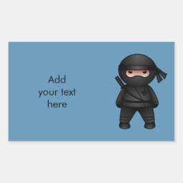 Adesivo Retangular Little Ninja Warrior em Azul