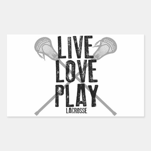 Adesivo Retangular Live, Love, Play Lacrosse (Frente)