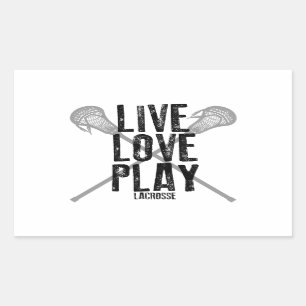 Adesivo Retangular Live, Love, Play Lacrosse