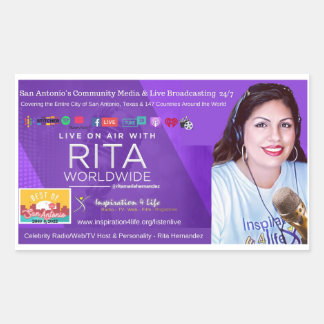 Adesivo Retangular Live On Air Com Rita Sticker