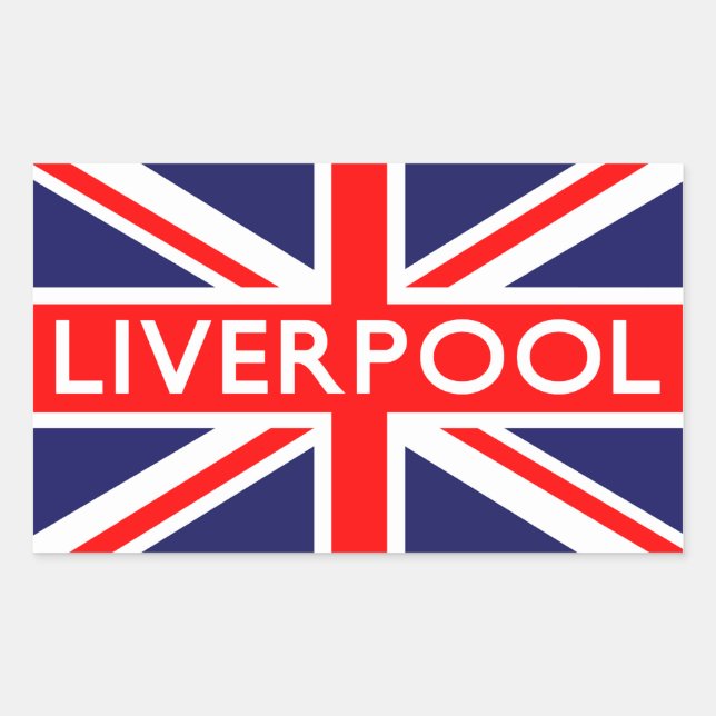 Adesivo Retangular Liverpool: Bandeira Britânica (Frente)