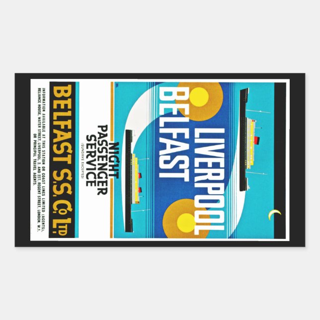 Adesivo Retangular Liverpool - Belfast Ferry (Frente)