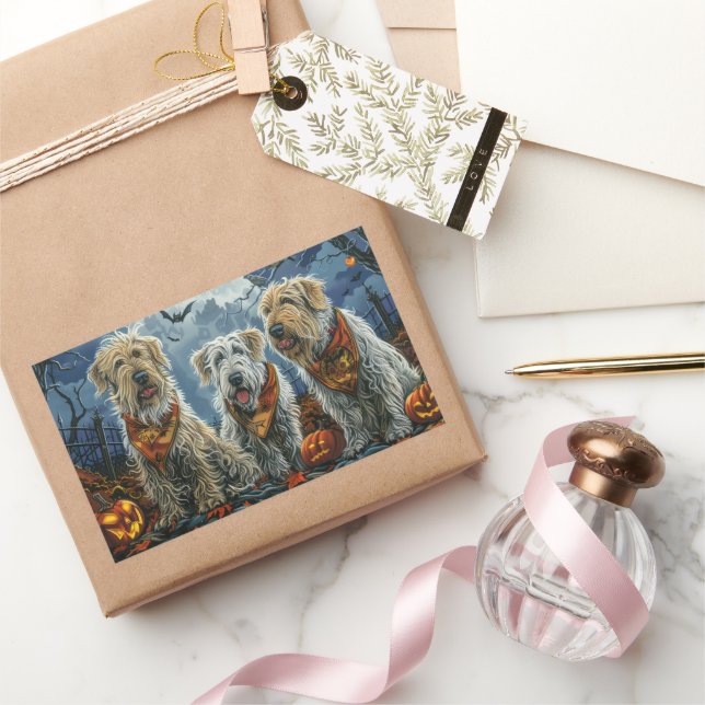 Adesivo Retangular Lobisomem Halloween Assustador (Presentear)