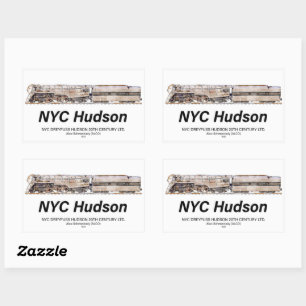 Adesivo Retangular Locomotiva a Vapor NYC Dreyfuss Hudson. Perfil
