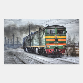 Adesivo Retangular Locomotiva de Comboio Rússia