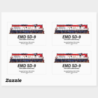 Adesivo Retangular Locomotiva EMD SD-9 USA Aniversário de 250 anos Pa