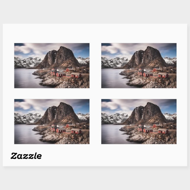 Adesivo Retangular Lofoten Islands Norway Rettangular Sticker (Folha)