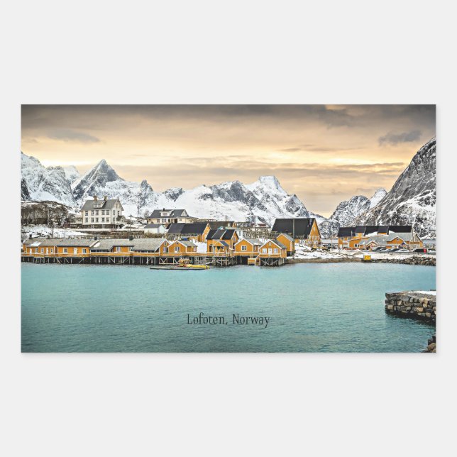 Adesivo Retangular Lofoten, Norway scenic photograph (Frente)