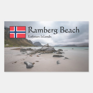 Adesivo Retangular Lofoten Ramberg Beach