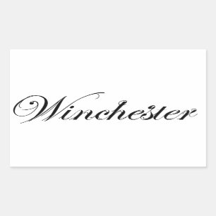 Adesivo Retangular Logotipo clássico de Winchester do estilo