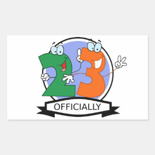 Adesivo Retangular Logotipo de Aniversário Oficialmente 23