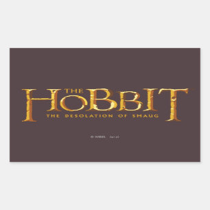 Adesivo Retangular Logotipo de Hobbit - ouro
