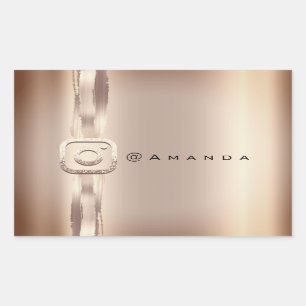 Adesivo Retangular Logotipo de Instagra Dourada de ativação de mídia