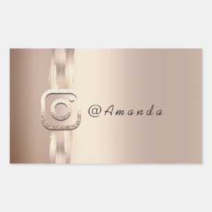 Adesivo Retangular Logotipo de Instagra Dourada de ativação de mídia