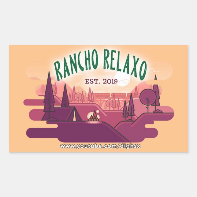 Adesivo Retangular Logotipo de queda do Rancho Relaxo (Frente)