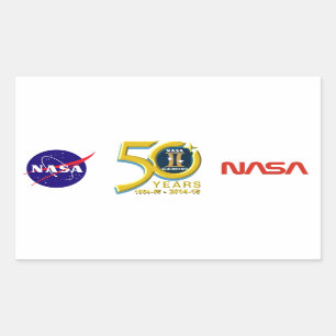 Adesivo Retangular Logotipo do aniversário dos Gêmeos 50th
