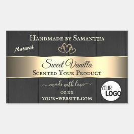 Adesivo Retangular Logotipo do produto Dourado Decor de Grãos de Made