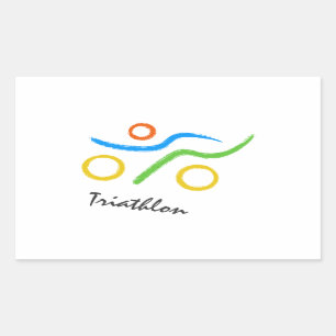 Adesivo Retangular Logotipo do Triathlon