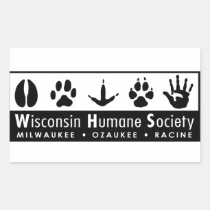 Adesivo Retangular Logotipo humano da sociedade de Wisconsin