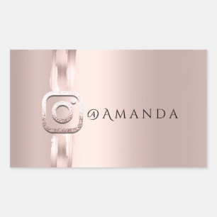 Adesivo Retangular Logotipo Instagra do Rosa de ativação de mídia soc