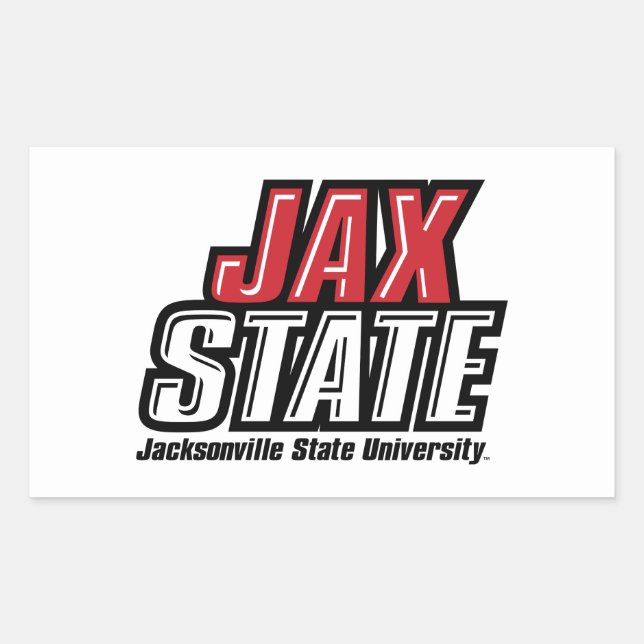 Adesivo Retangular Logotipo JAX STATE da Universidade Estadual de Jac (Frente)