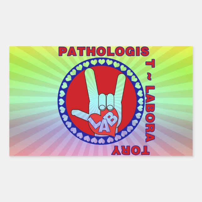 ADESIVO RETANGULAR LOGOTIPO PATHOLOGISTA SQUARE ASL LOVE (Frente)