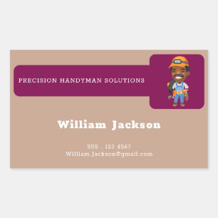 Adesivo Retangular logotipo personalizado de construção de homem habi