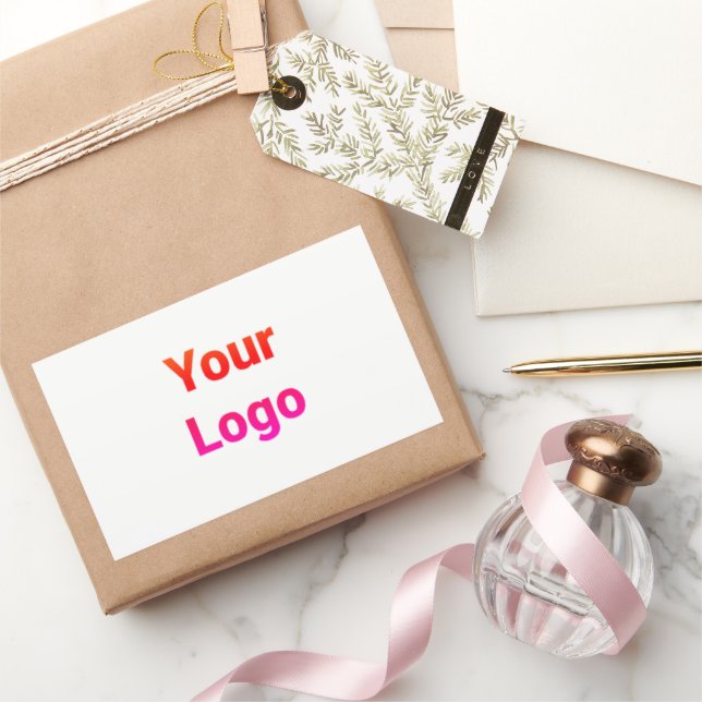 Adesivo Retangular Logotipo personalizado simples e elegante aqui cl  (Presentear)