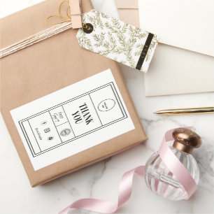 Adesivo Retangular Logotipo personalizável de marca Obrigado