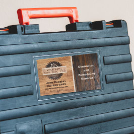 Adesivo Retangular Logotipo Rustic Wood Tone Contratante