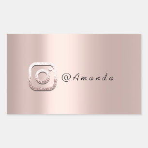Adesivo Retangular Logotipo social Makeup Rosa Event Instagra